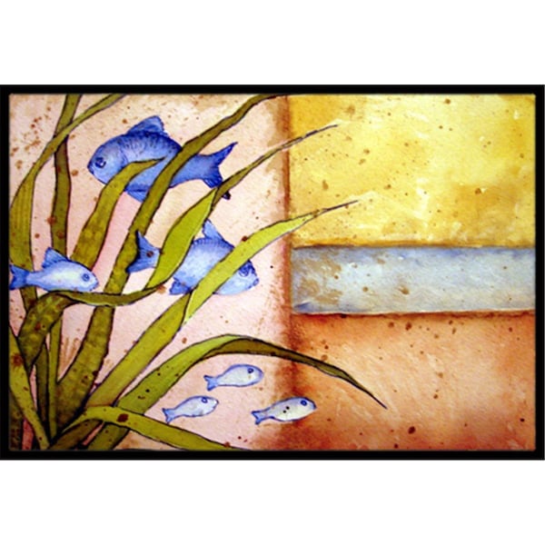 Carolines Treasures Message From The Sea Fishes Indoor and Outdoor Mat- 24 x 36 in. PJC1118JMAT - main